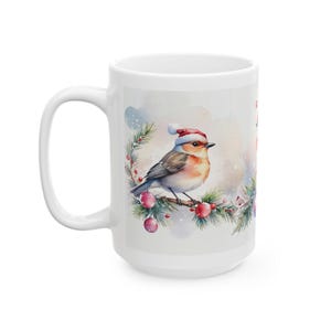 Christmas Birds Coffee Mug: Winter Decor for Nature Lovers