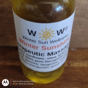 Winter Sunshine Therapeutic Grade Massage Oil - 4oz. flip cap bottle