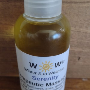 Serenity Therapeutic Massage Oil - 4oz. flip cap bottle