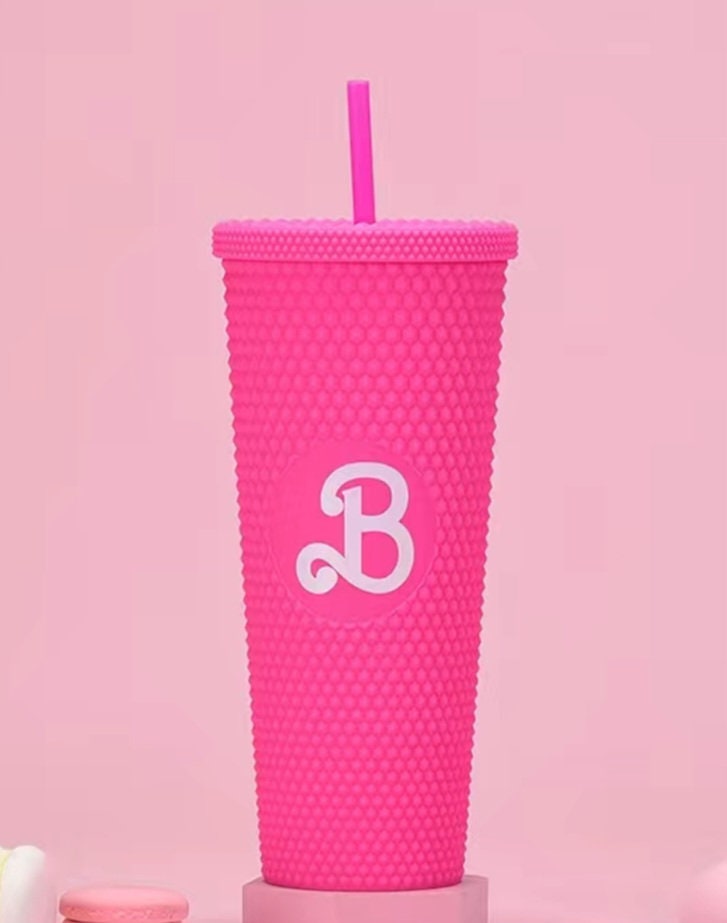 NEW! 3D PINK DESIGNER LV BARBIE 20 OZ STAINLESS STEEL TUMBLER CUP INFLATED  PUFFY
