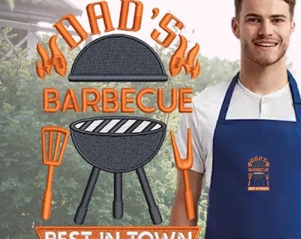 Personalized Embroidered BBQ Grilling Apron Gifts for Dad best barbecue,  Cook Lover BBQ, Chef Apron, Men Cooking Gifts, Funny Apron Pockets