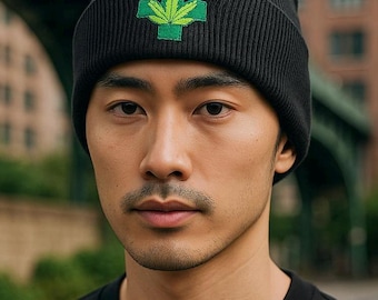 Cross marijuana beanie