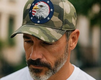 American Eagle Cap USA Flag Hat Trucker Patch Patriotic Hat Veteran Gift USA Father’s Day gift USA Pride custom Trucker hat, trucker cap