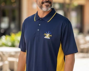 Navy Blue Angels Starburst Polo Shirt | Performance Aviation Golf Apparel