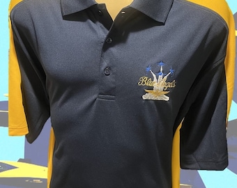 Embroidered Navy Blue Angels Polo Shirt: Aviation Fan Attire
