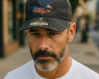 American Bald Eagle cap Trucker Cap USA Flag Hat Patriotic Hat Eagle Patch Veteran Gift Father's Day gift custom Trucker hat, trucker cap