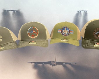 Embroidered B-52 Trucker Hat, Aviation Gift, Military Patch Style