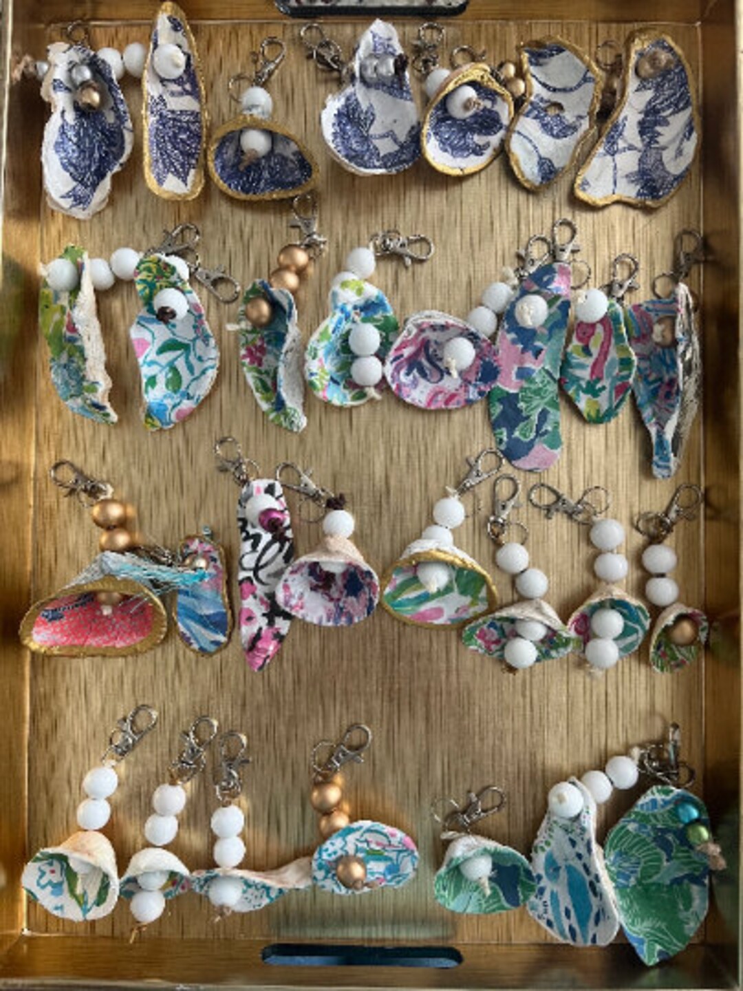 Decoupage Oyster Keychains or Christmas Ornaments Durable Etsy