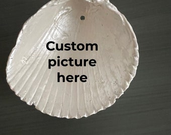 Custom Photo Shell Christmas Ornament, Personalized Keepsake