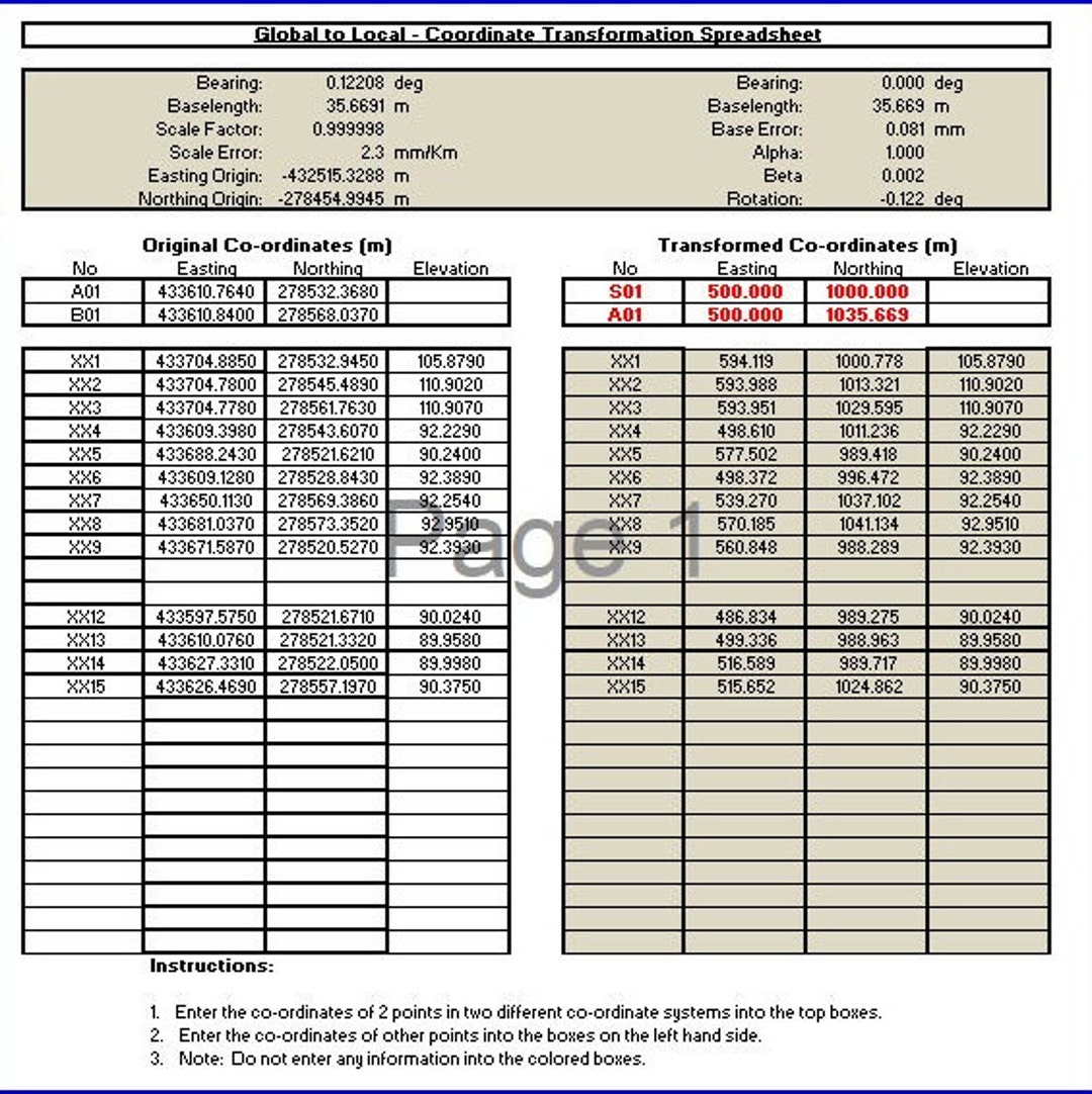 Global to Local Grid Transformation Tool - Construction - Editable ...