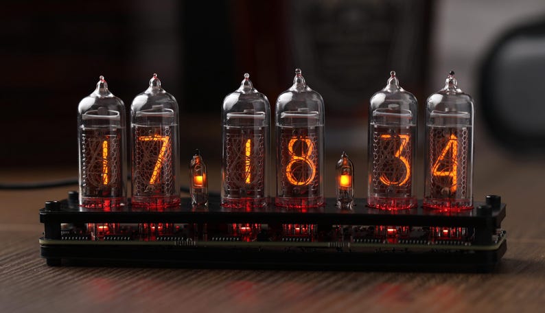 Nixie Retro Look Desk Clock With Modern Technology. IN-14 Tubes. In-12 ...