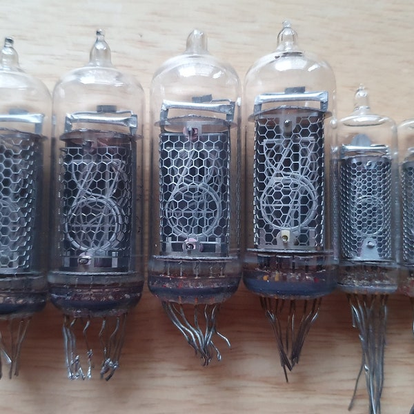 Lot of 6 Nixie tubes. 4 x  in-14 plus 2 x in16. For Nixie clock. Tested