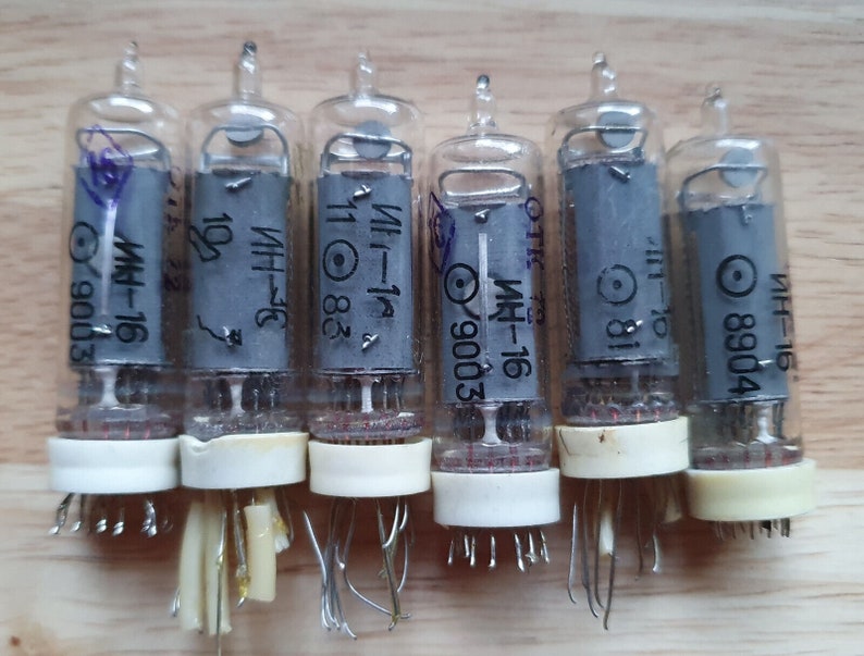 Lot of 6 in-16 Nixie tubes. Tested. image 3