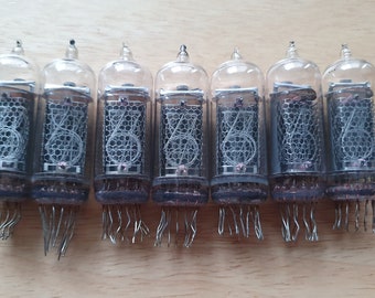 Lot of 7 in-14 Nixie tubes. Same production year. For Nixie clock. Tested