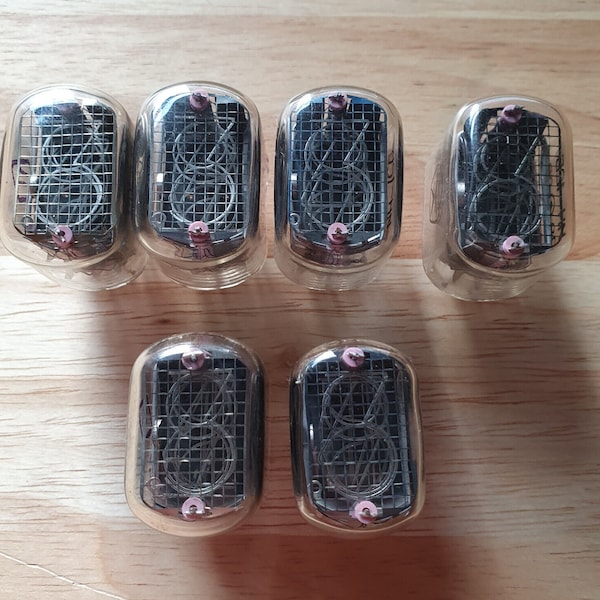 Lot of 6 in-12 Nixie tubes. NOS. For Nixie clock. Tested.