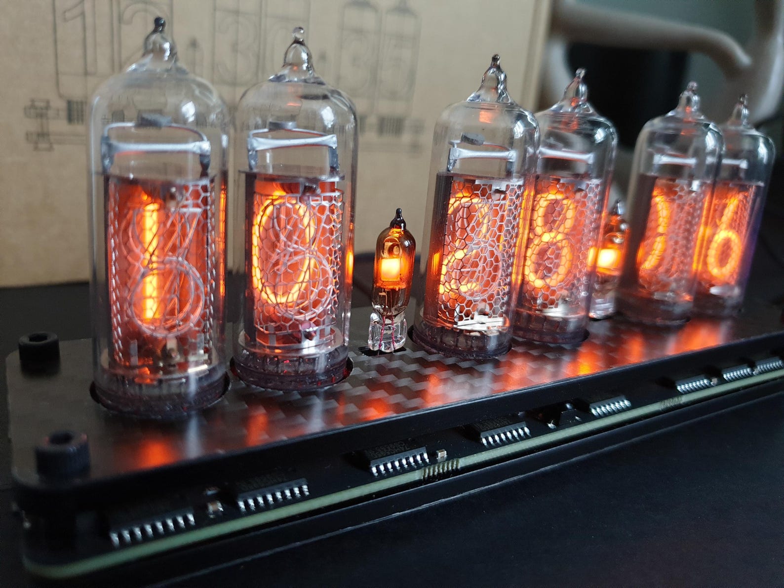 Nixie Retro Look Desk Clock With Modern Technology. IN-14 Tubes. In-12 ...