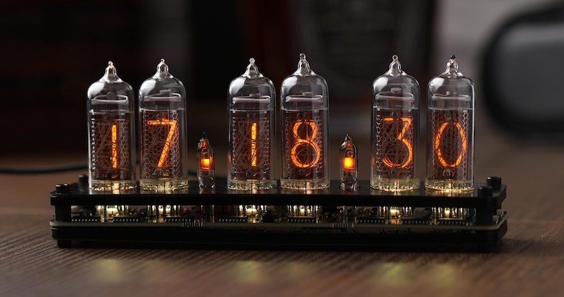 Nixie Retro Look Desk Clock With Modern Technology. IN-14 Tubes. In-12 ...