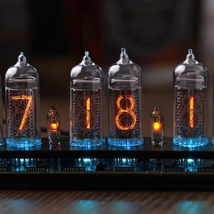 Nixie Tube Clock: Steampunk Retro Desk Clock with IN-14 Tubes