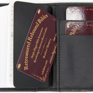 Black Goatskin / Purple Lizard Leather New Testament Wallet image 5