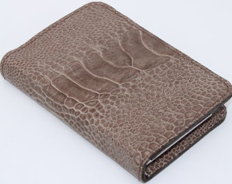 Tan Ostrich Leg Leather New Testament Wallet