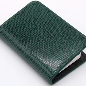 Cartera Nuevo Testamento de Piel de Lagarto Verde Oscuro