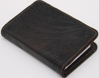 Brown Ostrich Leg Leather New Testament Wallet