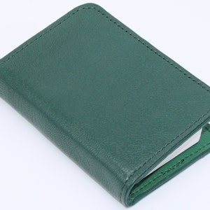 Dark Green Goatskin Leather New Testament Wallet