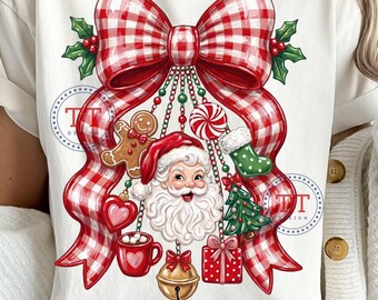Christmas Charm Bow png, Red Gingham Buffalo Check Coquette Bow, Preppy Holiday, Impasto Paint Brushstroke, Trendy Girly Holiday