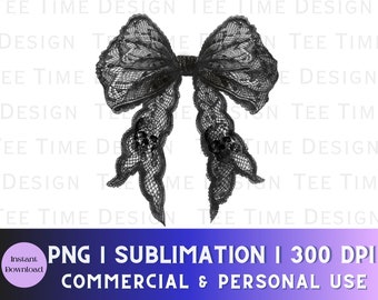 Coquette Halloween Bow PNG, Black Lace Bow, Halloween png,Goth,Trendy Coquette png,Gothic Girly,Spooky Season,Aesthetic PNG,Skeleton,Vintage