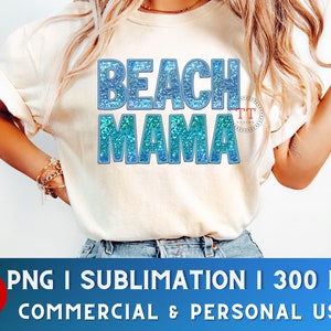Beach Mama Faux Sequin PNG, Mama Png, Faux Sequin Png, Faux Sequin