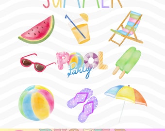 Ambiente playero veraniego PNG, Diseño para fiesta en la piscina (Descarga digital)
