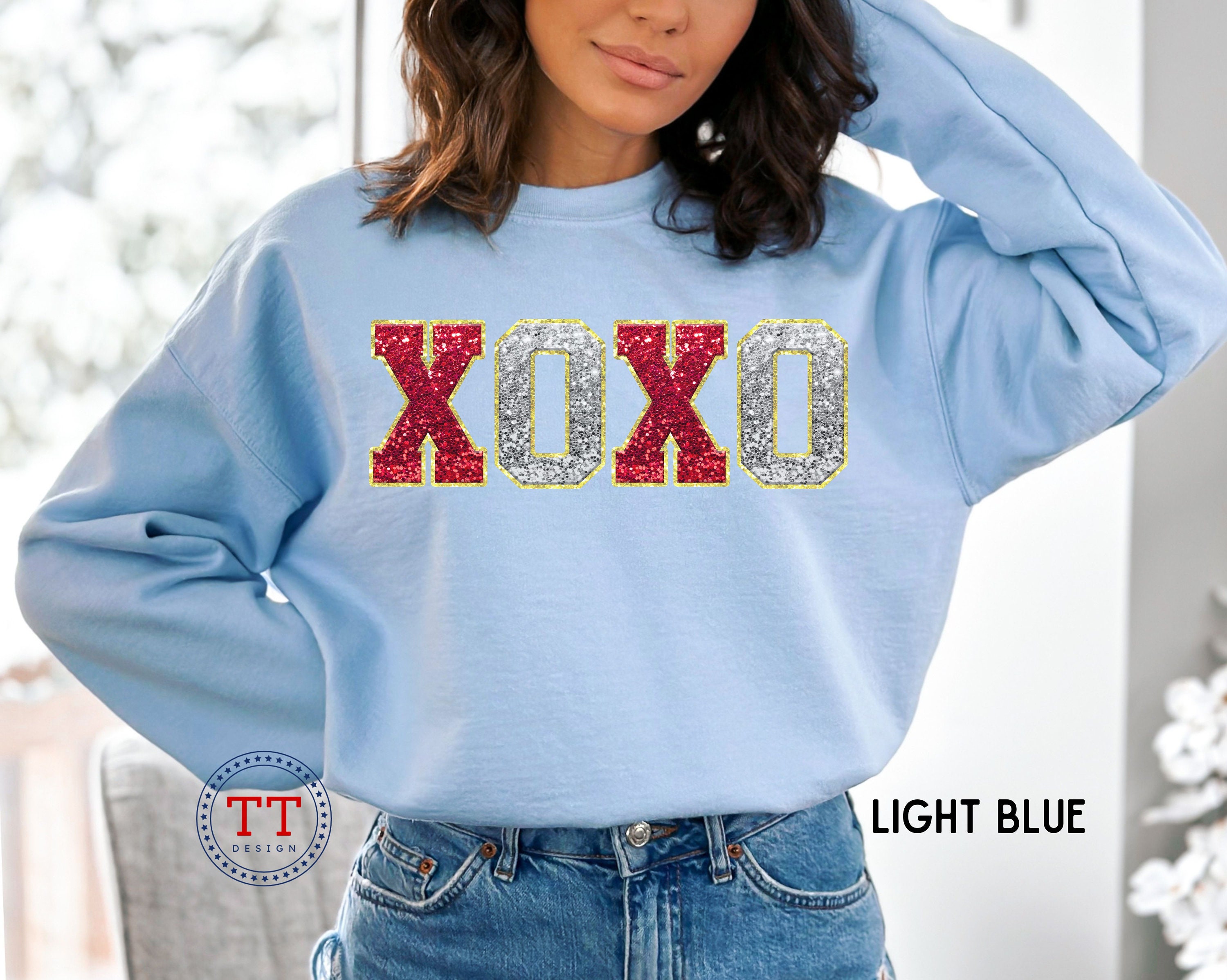 Valentines Day XOXO Faux Sequin Glitter Sublimation PNG Design ...
