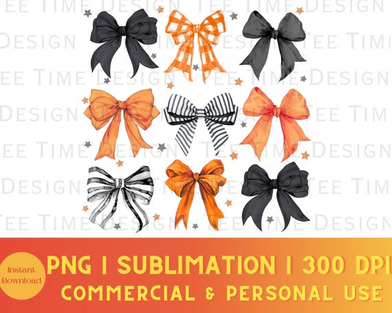 Coquette Halloween PNG, Halloween Bows png, Trendy Coquette png, DTF png transfer, 3X3 Halloween png, Halloween Girly png, Aesthetic png