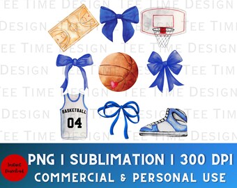 Coquette Basketball PNG, Coquette Blue Bow Sublimation, Basketball Season png, Trendy Coquette Shirt, Girly Design Sports, Preppy Design