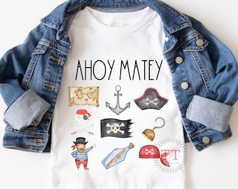 Pirate PNG, Fun Pirate tshirt png, Gift for boy, Summer png, Trendy Summer tshirt png, DTF png designs, pirates life, Kid's party favoe