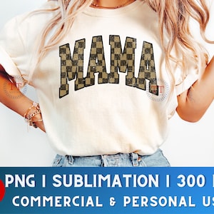 Retro Mama Checkered PNG, Trendy Mama Varsity Png, Retro Mama Png, Mama Png, Aesthetic, Mama PNG,  Sublimation Designs, Distressed png
