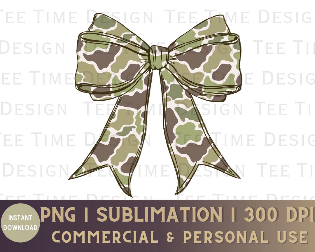 Old School Camo Bow Png, Coquette Camouflage Duck Hunting Season Cute ...