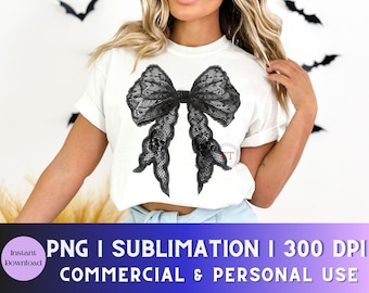 Coquette Halloween Bow PNG, Black Lace Bow, Halloween png,Goth,Trendy Coquette png,Gothic Girly,Spooky Season,Aesthetic PNG,Skeleton,Vintage