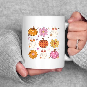 Retro Pumpkin png, Retro Ghost png, Groovy Halloween png, Fun Halloween png, Fall Coquette Bow PNG, Fall vibes, Retro Fall, Cute T-shirt image 2