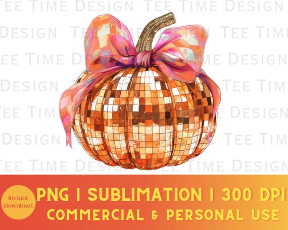 Disco Pumpkin PNG, Fall png, Retro Pumpkin png, Coquette png, Autumn png, Aesthetic png, Fall Vibes PNG, Disco Ball png, Trendy fall design