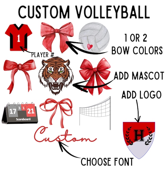 Custom Volleyball Coquette PNG, College Coquette Sports png Coquette Bow Preppy Volleyball png Team Coquette Personalized Design High School