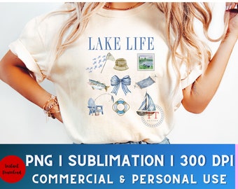 Summer PNG, Lake Life png, beach babe png, preppy summer png, Trendy Summer Coquette png, Beach vibes png, aesthetic png, dtf png designs