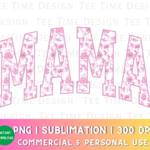 Chinoiserie Mama rosa e branca png, Design de sublimação de mãe de toile rosa Letras arqueadas atléticas na moda png, Preppy Grandmillennial png