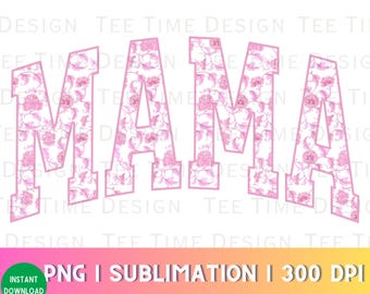 Rosa Chinoiserie Mama PNG: Toile Mom Sublimationsdesign (Digitaler Download)