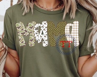 Mama Camo Hirschjagd Old School Camouflage Vintage Herbstdesign PNG Trendy Preppy Mom Jagd Girly Ästhetik Digitaler Download