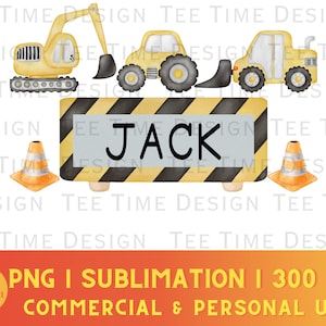 Custom Construction png, Personalized png, Boy Shirt png, Digital Download,  Kids Sublimation PNG, Construction Equipment, Fun Boy shirt