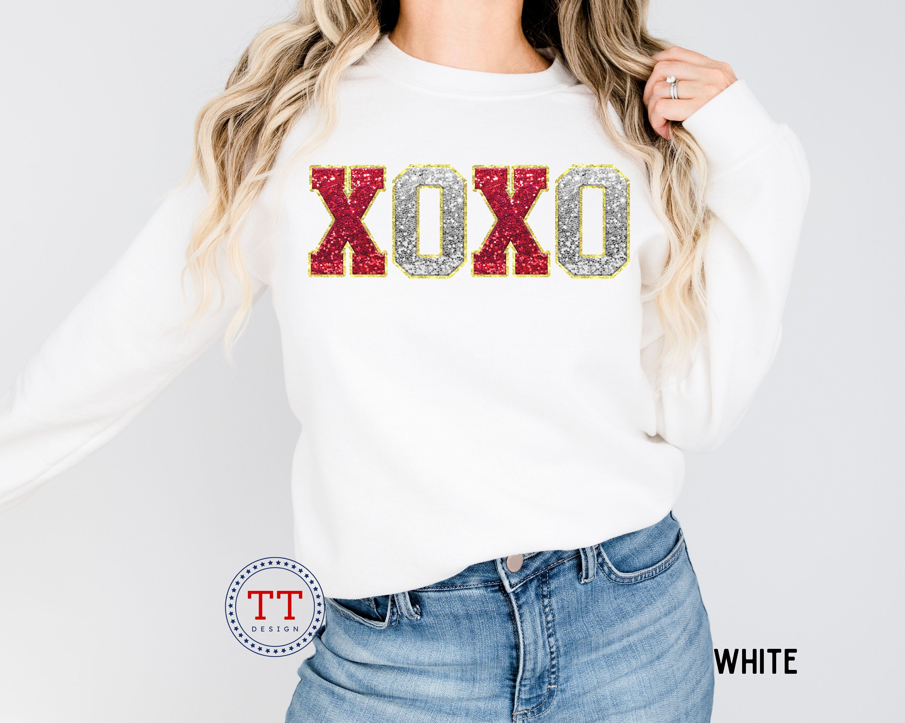 Valentines Day XOXO Faux Sequin Glitter Sublimation PNG Design ...