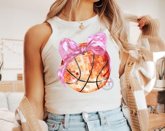 Coquette Basketball png, Basketball Bow png, Disco Basketball, Coquette Sports, preppy png, Basketball Bow, Coquette png, Social Club png