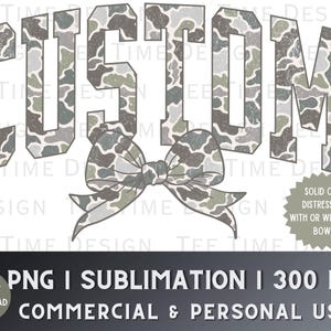 Personalized Old School Camo png, Athletic Varsity Letter, School Mascot Military Hunting PNG Design,  Custom Camouflage Distressed Name