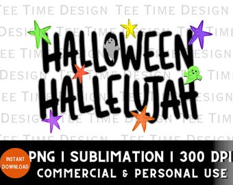 Halloween-Hallelujah-Design, trendiges Geister-Shirt, fröhlicher Herbst-Preppy-Doodle-Schriftzug (Digitaler Download)